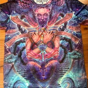 WazShop Psychedelic Short Sleeve Tee - Purple and Blue